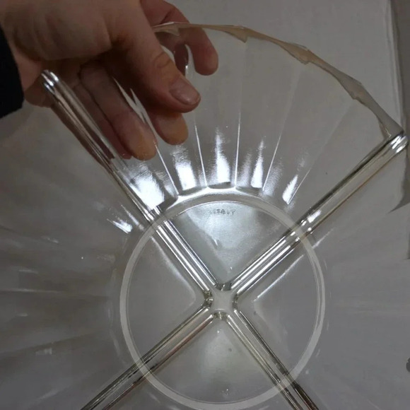 Italian Glass  Divided Serving Platter - Picture 5 of 5